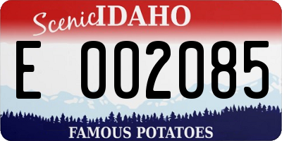 ID license plate E002085