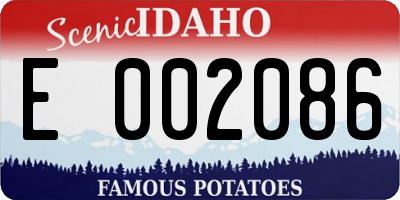 ID license plate E002086