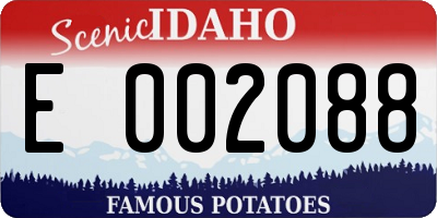ID license plate E002088