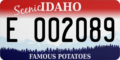 ID license plate E002089