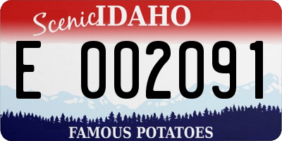 ID license plate E002091