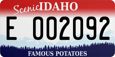 ID license plate E002092