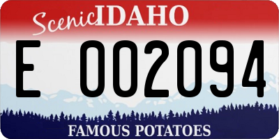 ID license plate E002094
