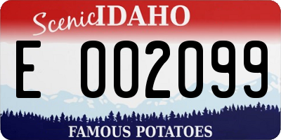 ID license plate E002099