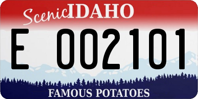 ID license plate E002101