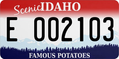 ID license plate E002103