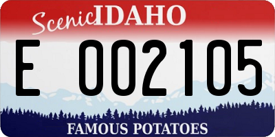 ID license plate E002105