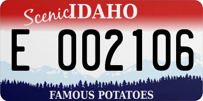 ID license plate E002106