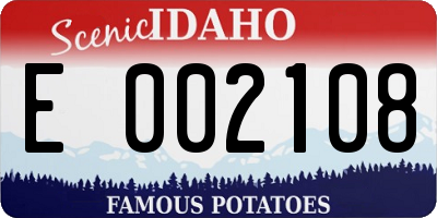 ID license plate E002108