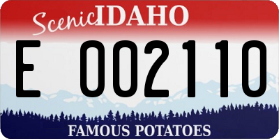 ID license plate E002110