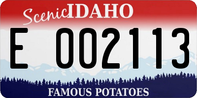 ID license plate E002113