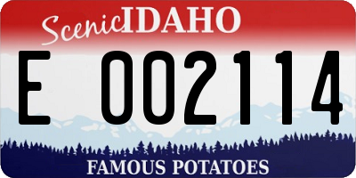 ID license plate E002114