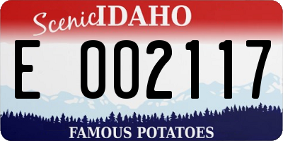 ID license plate E002117