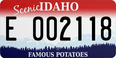 ID license plate E002118