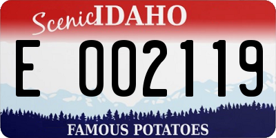 ID license plate E002119