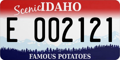 ID license plate E002121