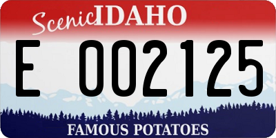 ID license plate E002125