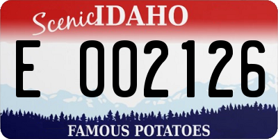 ID license plate E002126