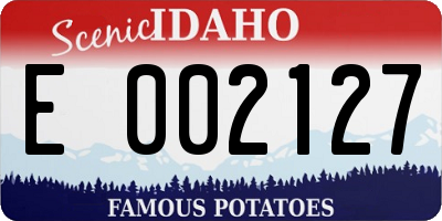 ID license plate E002127