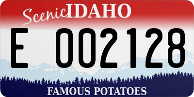 ID license plate E002128