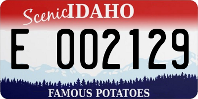 ID license plate E002129