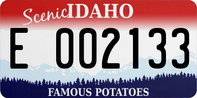 ID license plate E002133