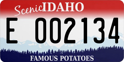 ID license plate E002134