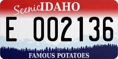 ID license plate E002136