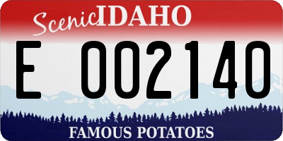 ID license plate E002140