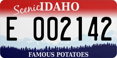 ID license plate E002142
