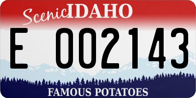 ID license plate E002143