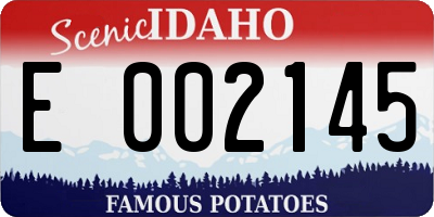 ID license plate E002145