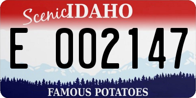 ID license plate E002147