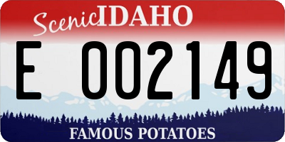 ID license plate E002149