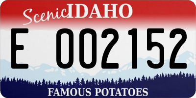 ID license plate E002152