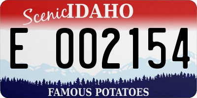 ID license plate E002154