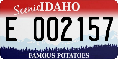 ID license plate E002157