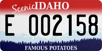 ID license plate E002158