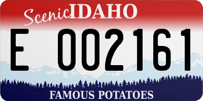 ID license plate E002161