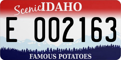 ID license plate E002163