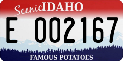 ID license plate E002167