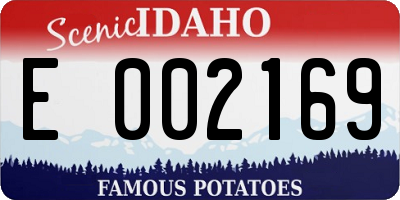ID license plate E002169