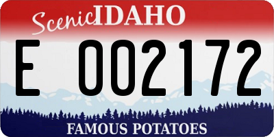 ID license plate E002172