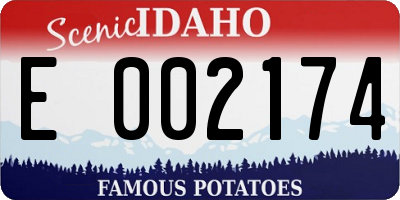 ID license plate E002174