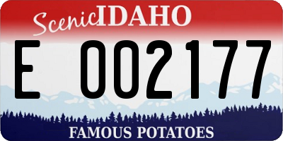 ID license plate E002177
