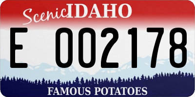 ID license plate E002178