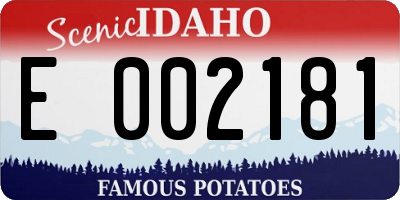 ID license plate E002181