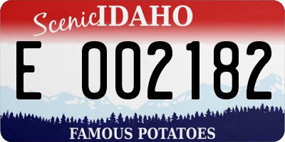 ID license plate E002182