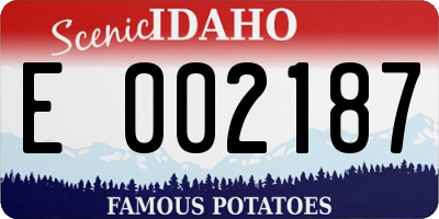 ID license plate E002187