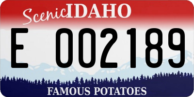 ID license plate E002189